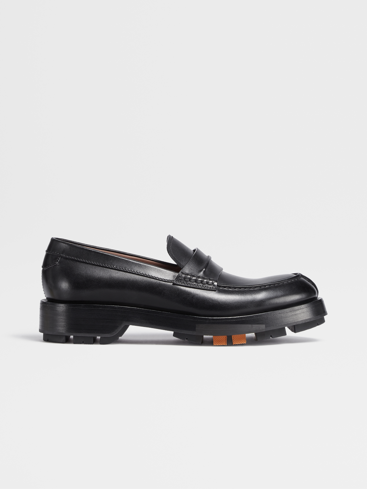 Black Hand-Buffed Leather Udine Loafers